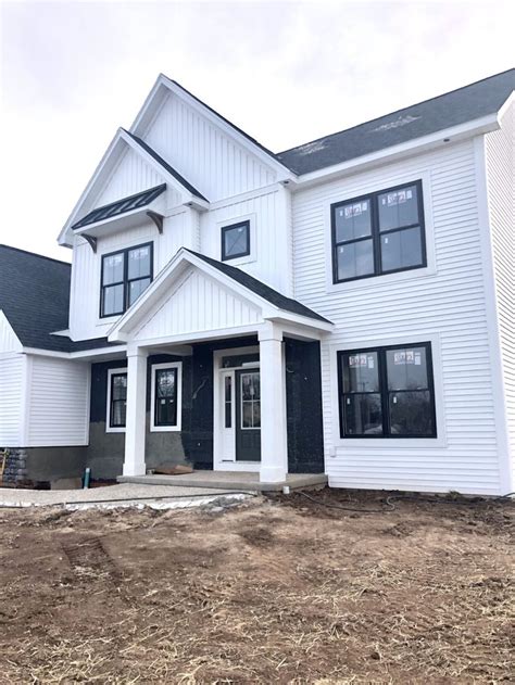 black metal windows white house|farmhouse white house black windows.